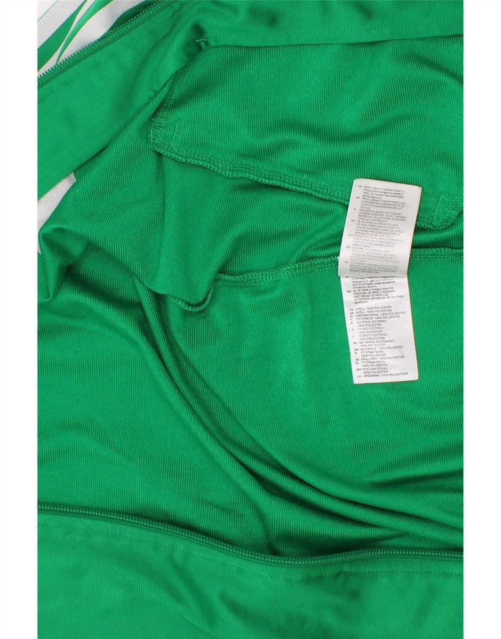Adidas Boys Graphic Tracksuit Top Jacket 7-8 Years Green Polyester