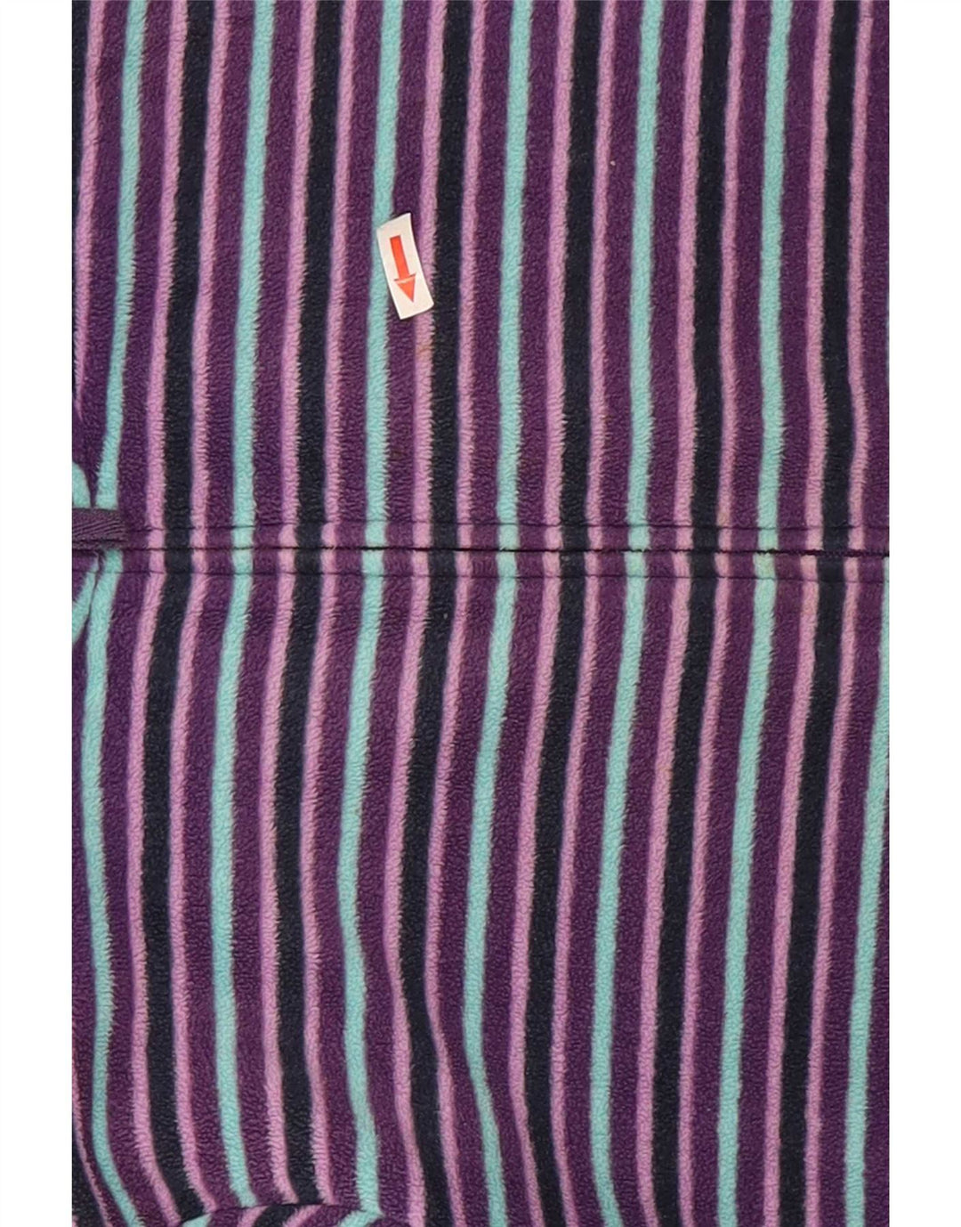 Marks & Spencer Womens Fleece Jacket UK 22 2XL Purple Striped Polyester
