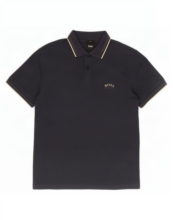 Hugo Boss Mens Slim Fit Polo Shirt Small Navy Blue Cotton