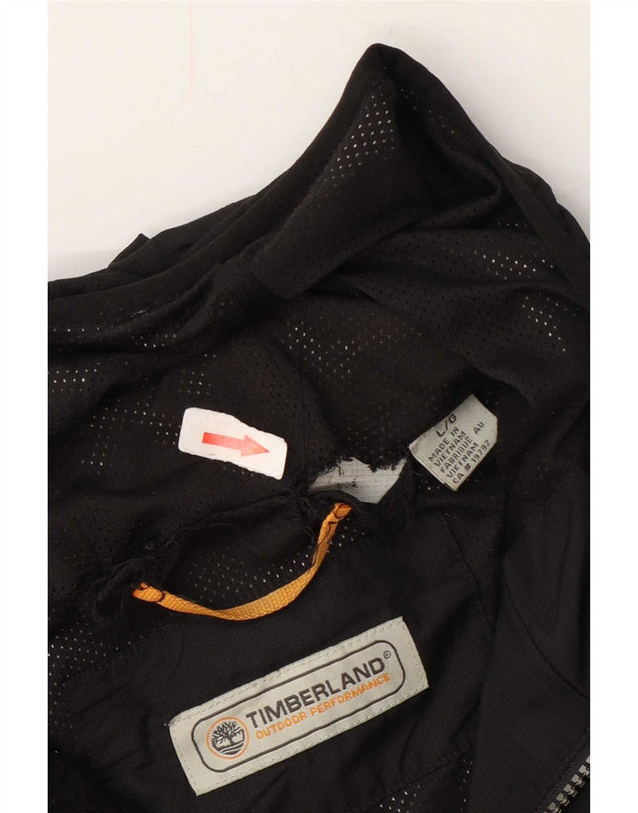 Timberland Mens Hooded Rain Jacket UK 40 Large Black Nylon