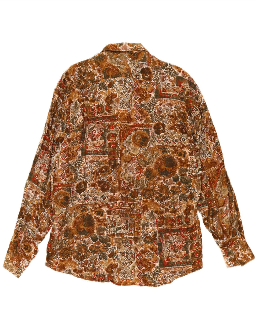 Vintage Mens Shirt Large Brown Viscose