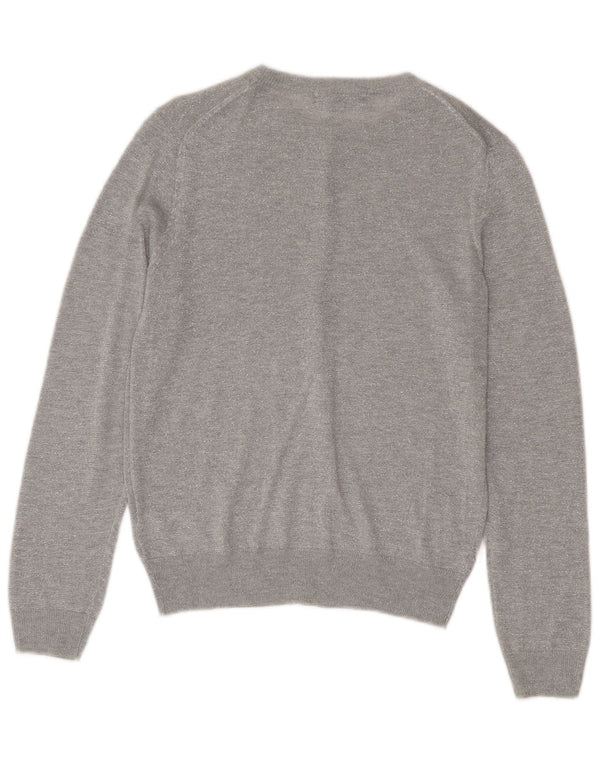 Marks & Spencer Womens Cardigan Sweater UK 12 Medium Silver Flecked Viscose