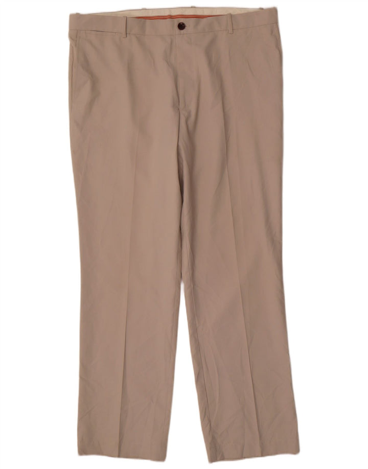 Dockers Mens Straight Chino Trousers W40 L32 Beige Polyester