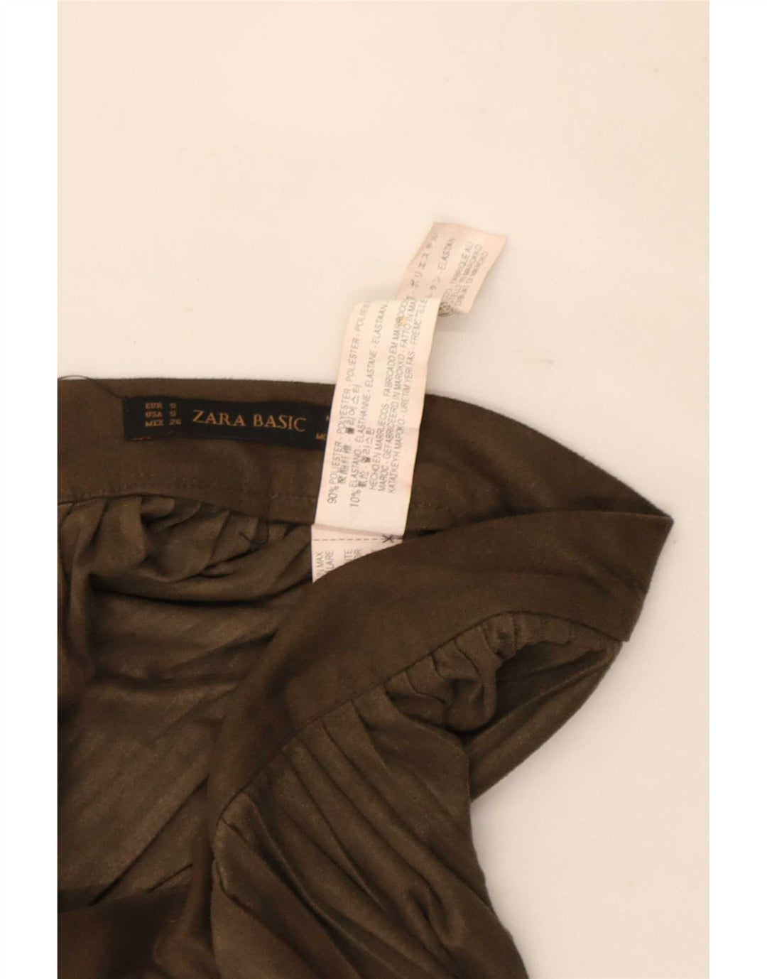 Zara A-line nederdel til kvinder Small W26 Khaki Polyester