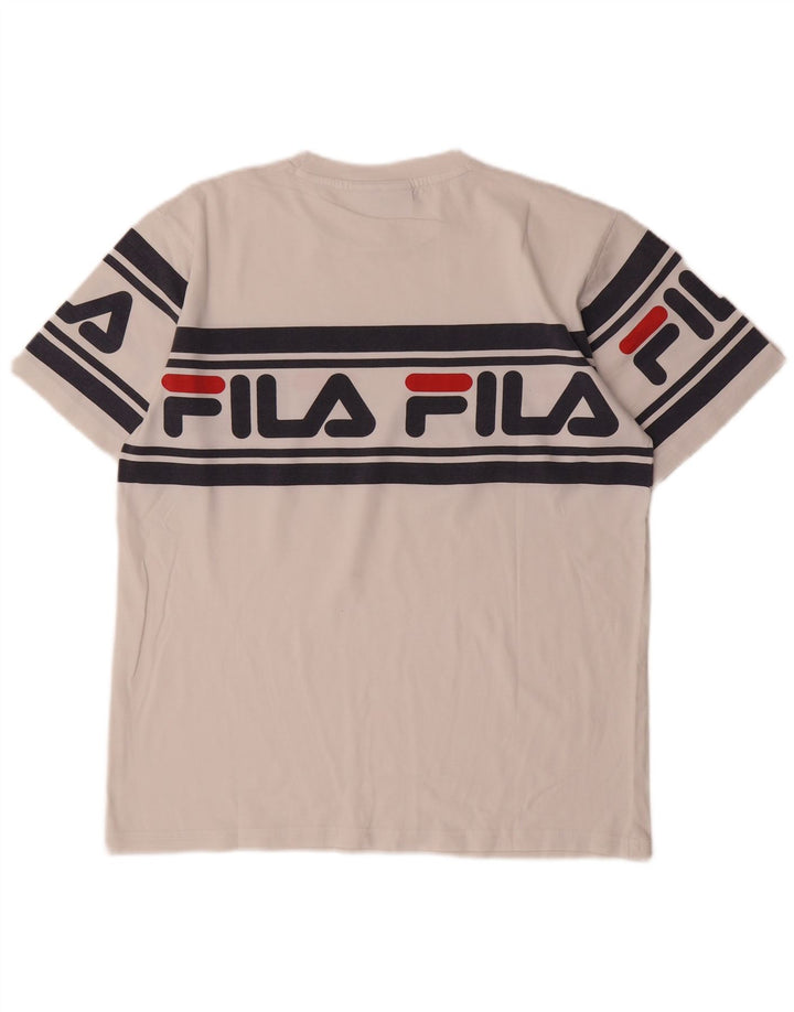 Fila Mens Graphic T-Shirt Top Small White