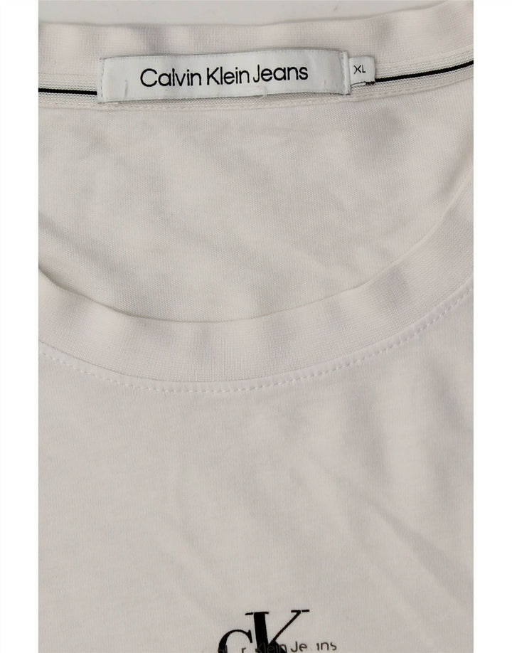 Calvin Klein Jeans Mens T-Shirt Top XL White