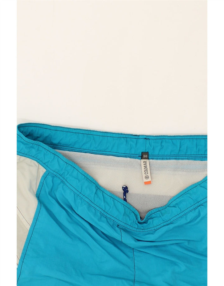 COLMAR Mens Swimming Shorts IT 50 Medium Blue Colourblock Polyamide Vintage Colmar and Second-Hand Colmar from Messina Hembry 