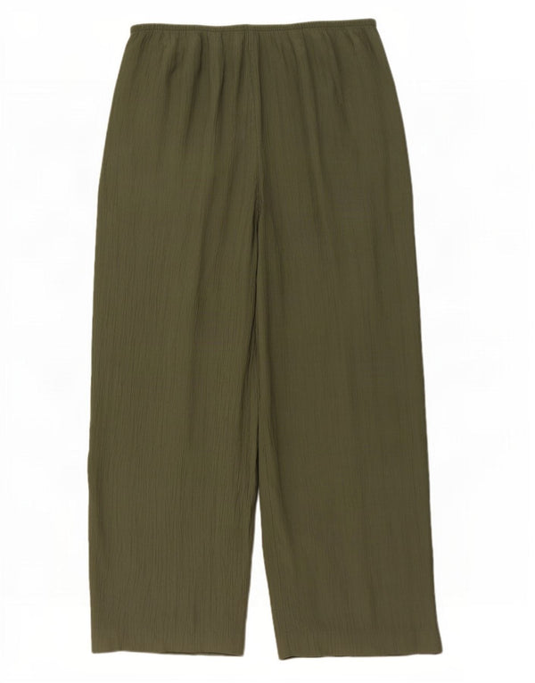 Marks & Spencer Damen-Freizeithose mit weitem Bein, UK 16, Größe L W36 L27, Khaki