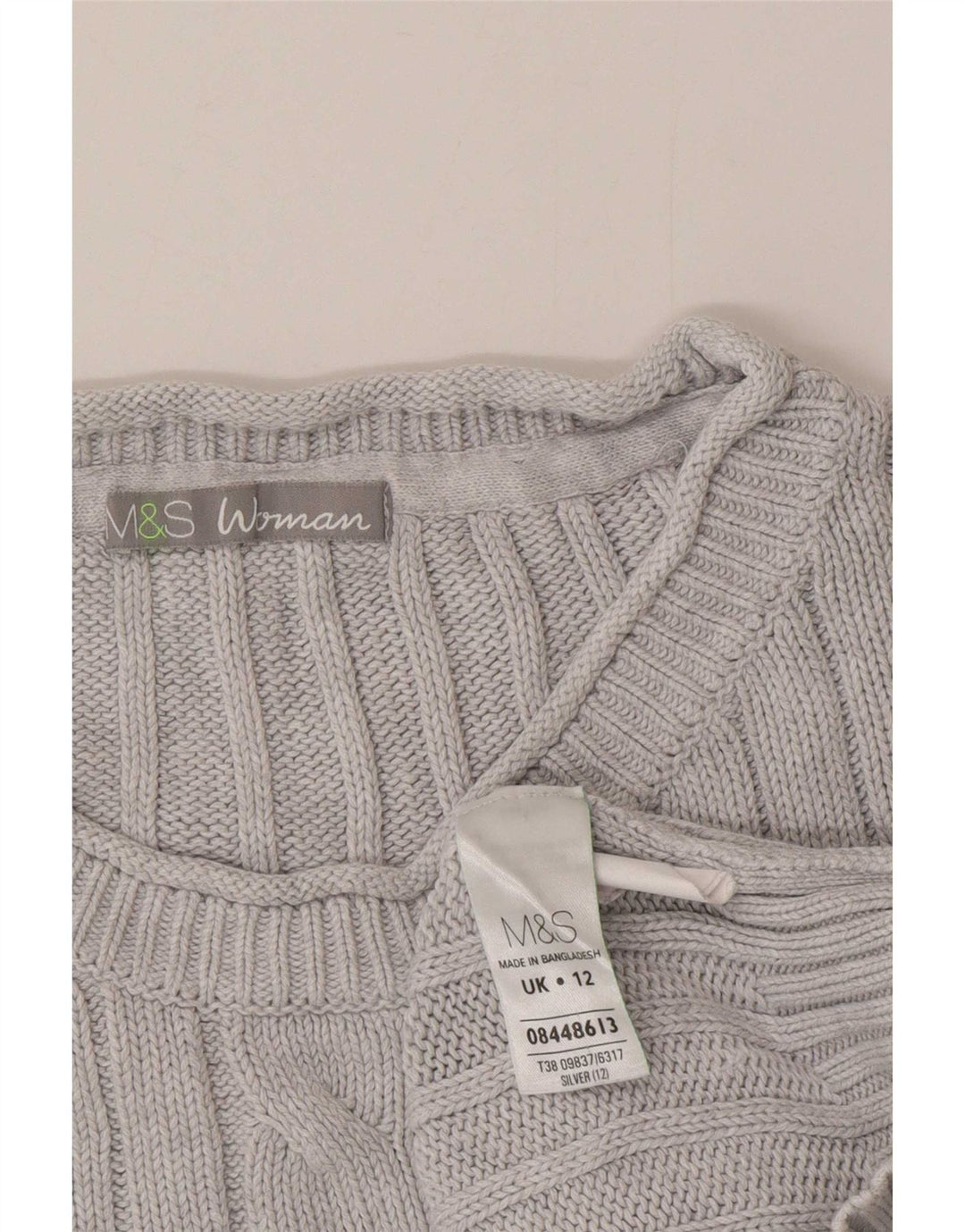 Marks & Spencer Womens Crew Neck Jumper Sweater UK 12 Medium  Blue Cotton