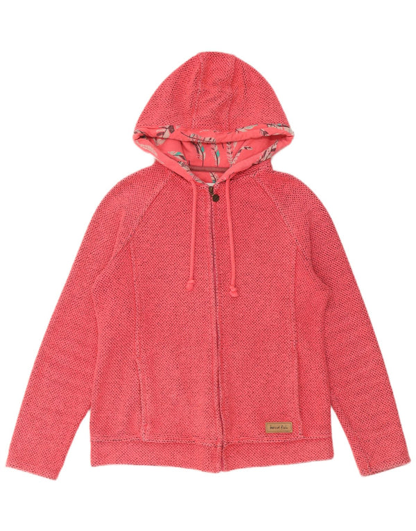 Weird Fish Pull à capuche zippé pour femme UK 10 Petit coton rose