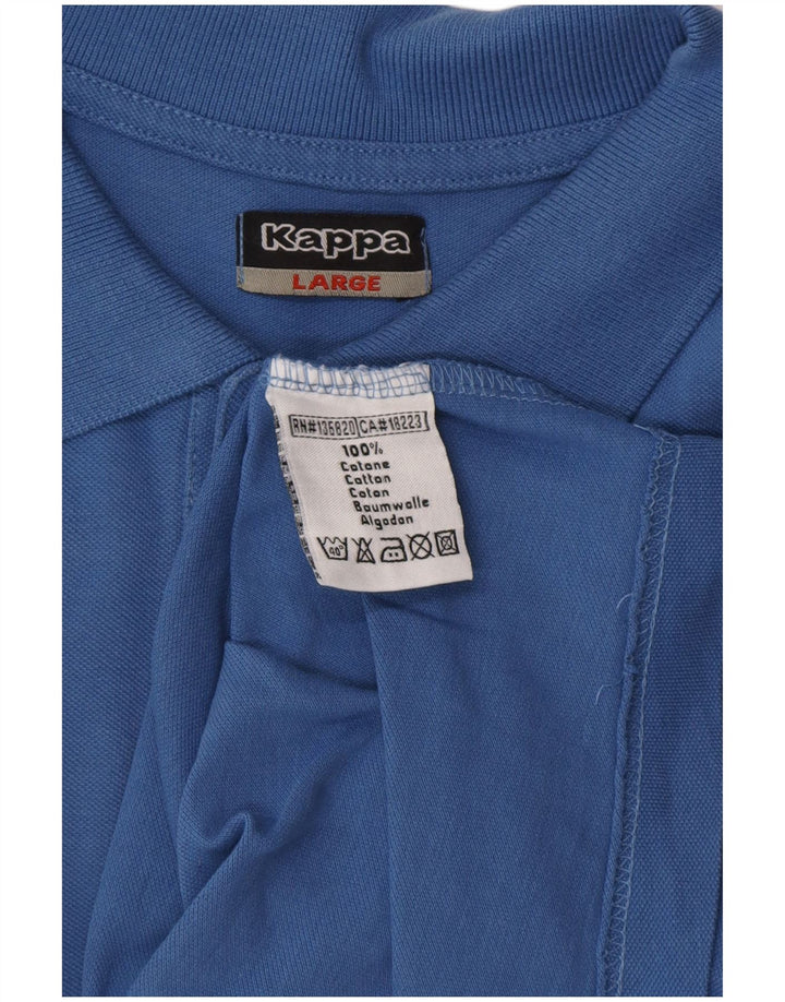 KAPPA Mens Polo Shirt Large Blue Cotton