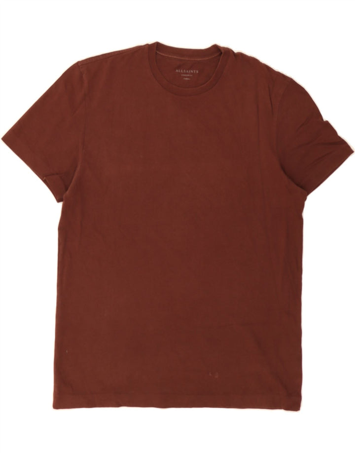 ALL SAINTS Mens Oversized T-Shirt Top XS Maroon Cotton Vintage All Saints and Second-Hand All Saints from Messina Hembry 