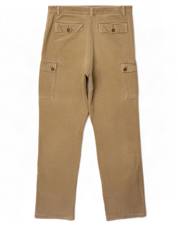 Pantaloni cargo da uomo in velluto a coste Boden W34 L34 in cotone beige