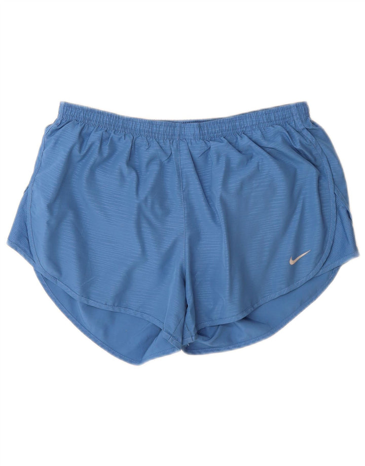 Nike Womens Dri Fit Sport Shorts UK 12 Medium Blue Polyester