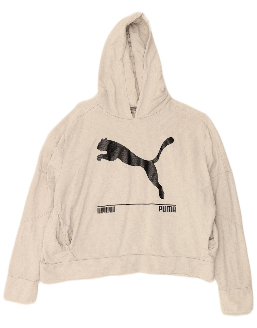 PUMA feminino gráfico oversized moletom com capuz UK 18 XL cinza algodão