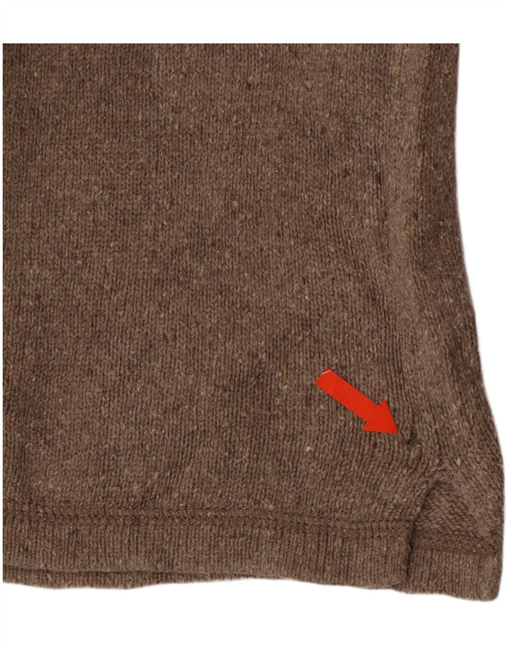 EDDIE BAUER Womens Oversized Boat Neck Jumper Sweater UK 14 Medium Brown