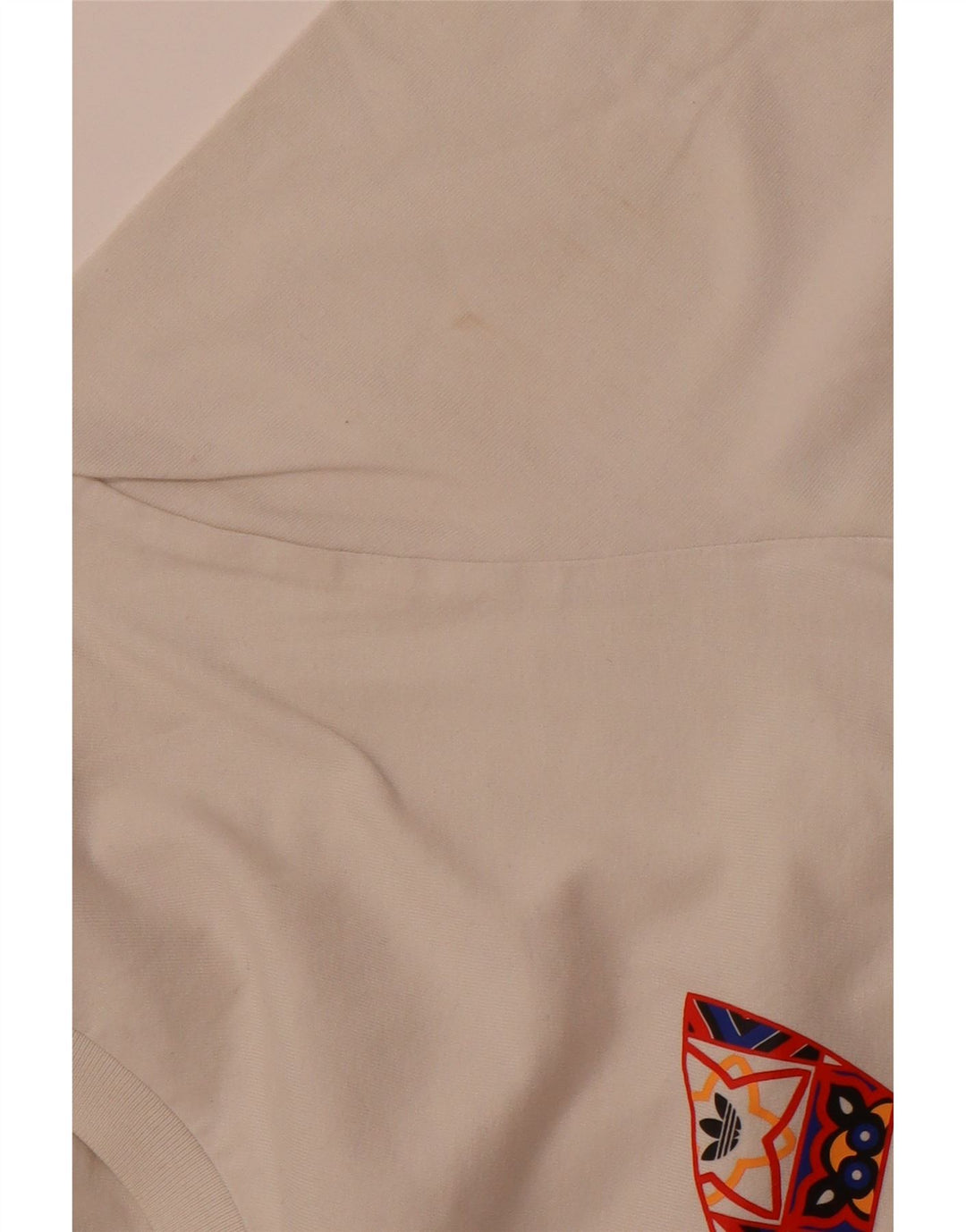 ADIDAS Mens Graphic T-Shirt Top Medium Off White Cotton