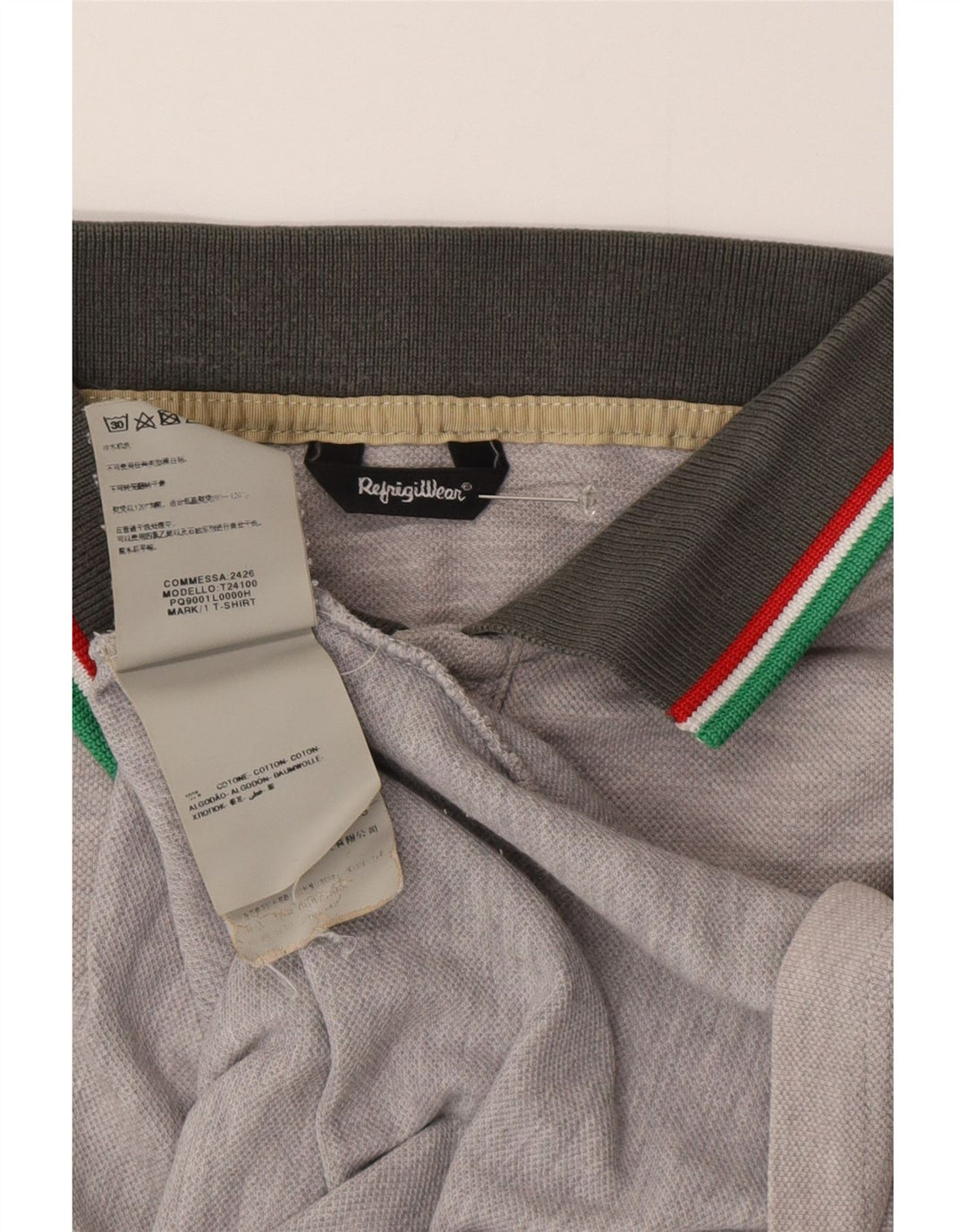 Tricou polo pentru bărbați Refrigiwear, bumbac gri mic