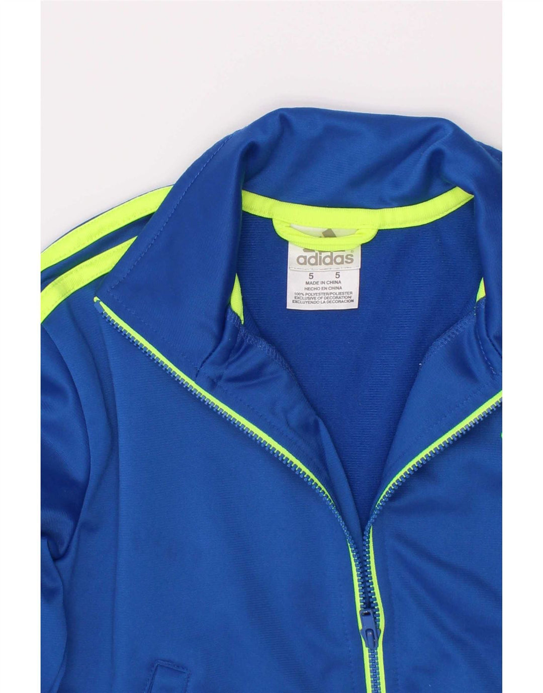 Adidas drenge grafisk træningsdragt topjakke 4-5 år blå polyester