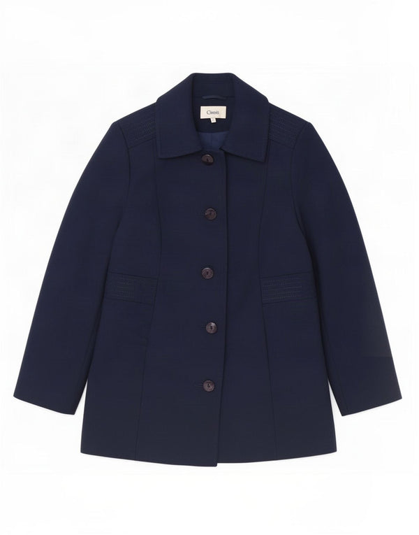 Jaqueta blazer feminina de 5 botões Marks & Spencer Reino Unido 12 médio azul marinho