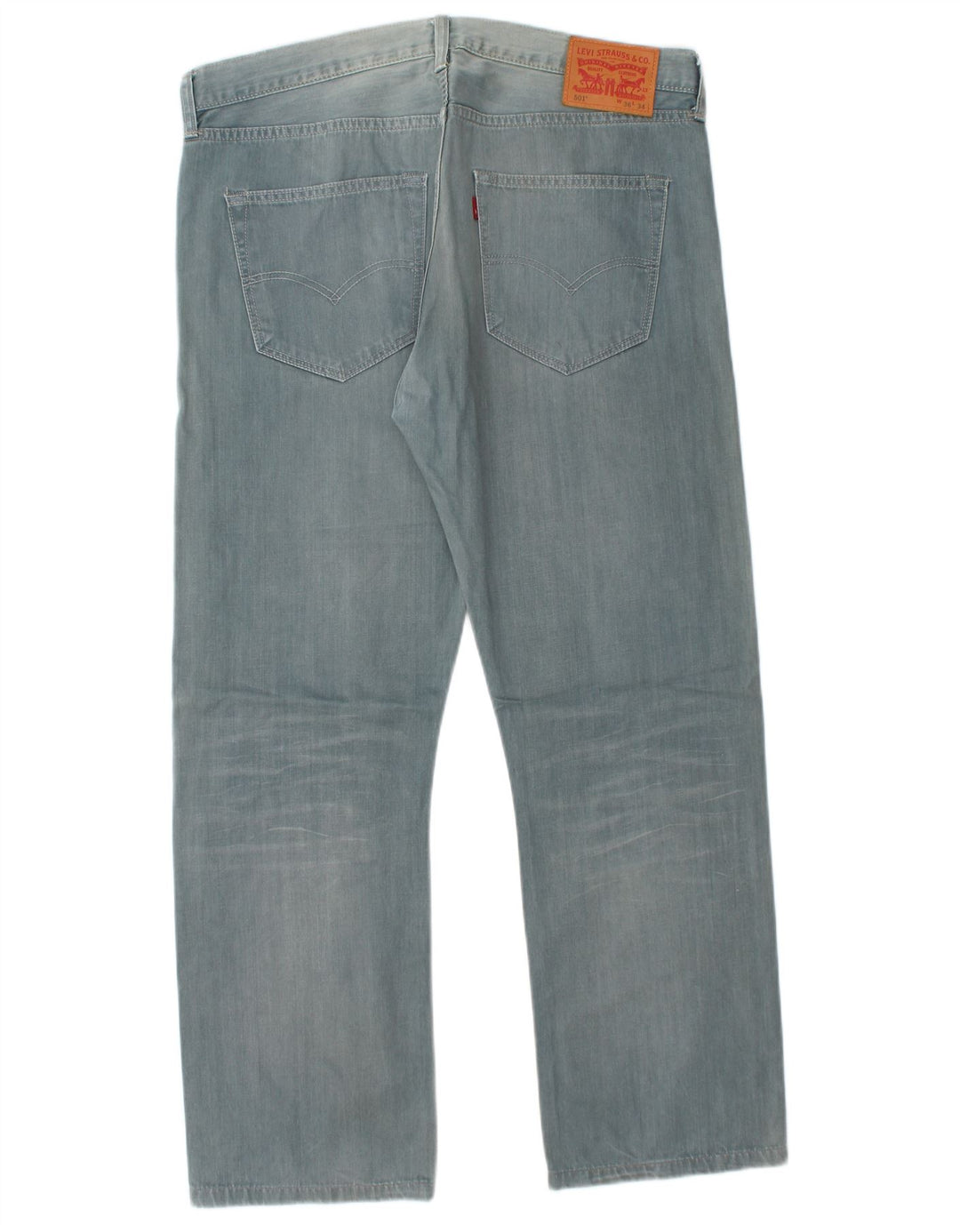 LEVI'S Mens 501 Straight Jeans W36 L29 Blue Cotton