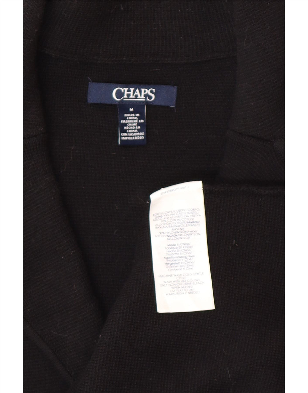 CHAPS Womens 3 Button Blazer Jacket UK 14 Medium Black Cotton