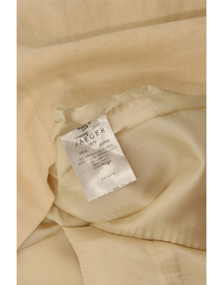 JAEGER Womens Straight Skirt UK 14 Large W38  Beige Wool Vintage Jaeger and Second-Hand Jaeger from Messina Hembry 