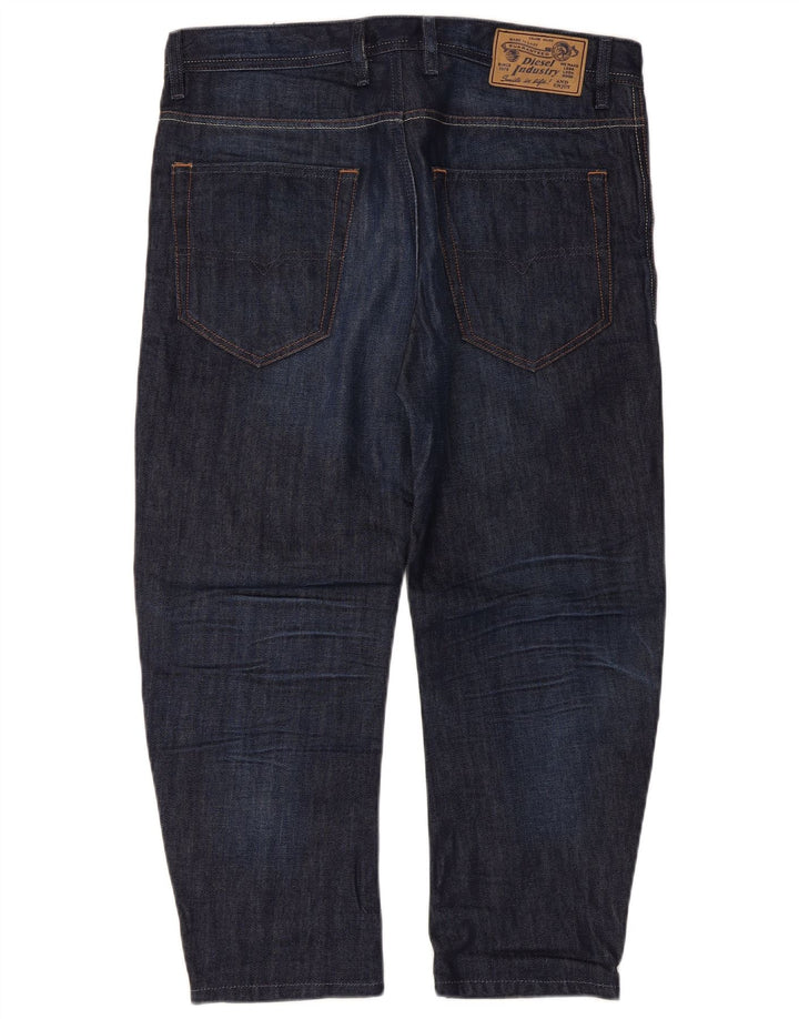 Diesel Mens Carrot Regular Capri Jeans W32 L22 Navy Blue Cotton