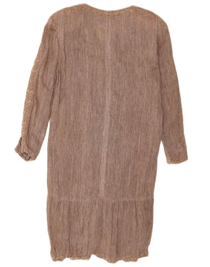 ROCCOBAROCCO Womens Long Sleeve Tent Dress IT 44 Medium Brown
