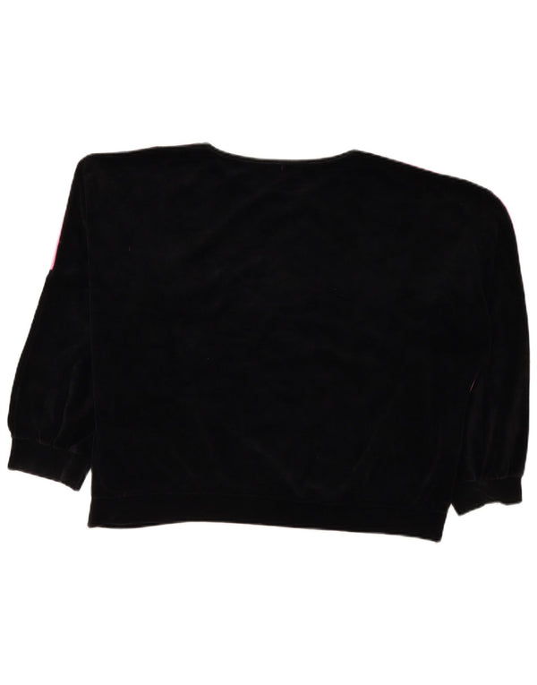 Vintage Dame Sweatshirt Jumper UK 18 XL Pink Colourblock Polyester
