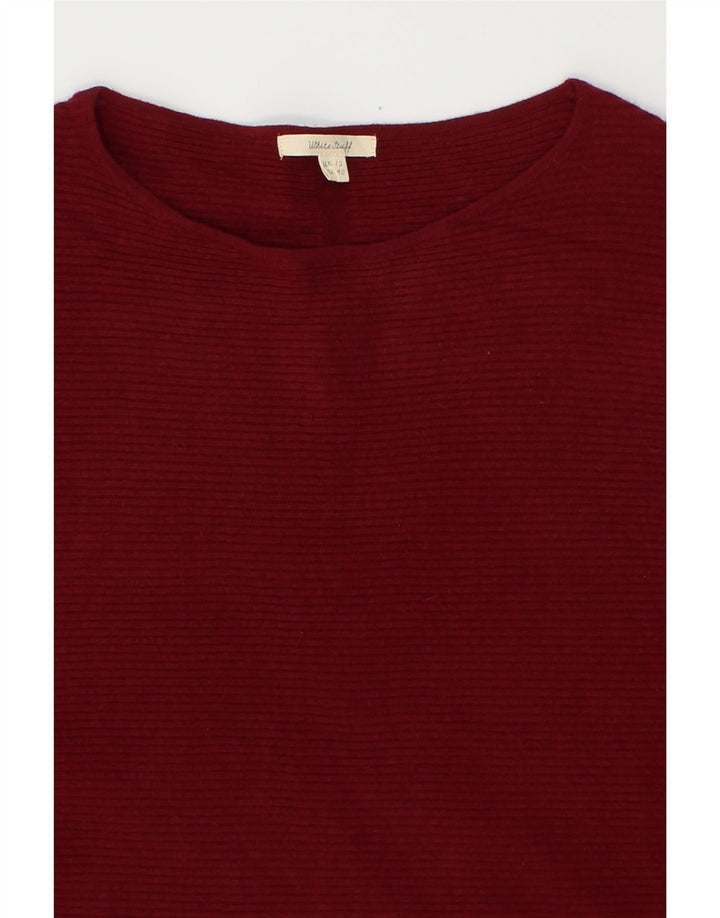 WHITE STUFF Womens 1/2 Sleeve Boat Neck Jumper Sweater UK 12 Medium Red Vintage White Stuff and Second-Hand White Stuff from Messina Hembry 