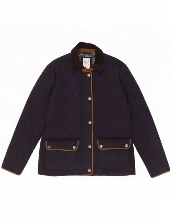 Crew Clothing Giacca trapuntata da donna UK 12 Medium Navy Blue Poliestere