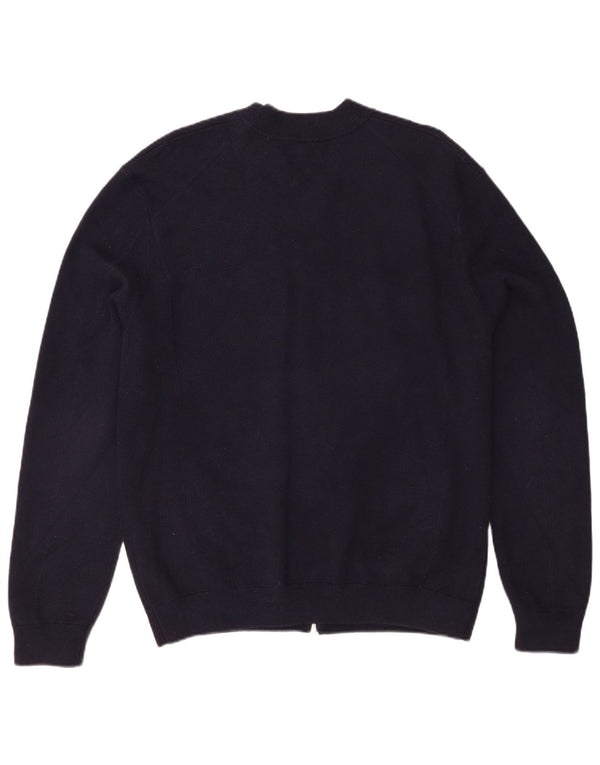 Marks & Spencer Mens Cardigan Sweater Large Navy Blue Cotton
