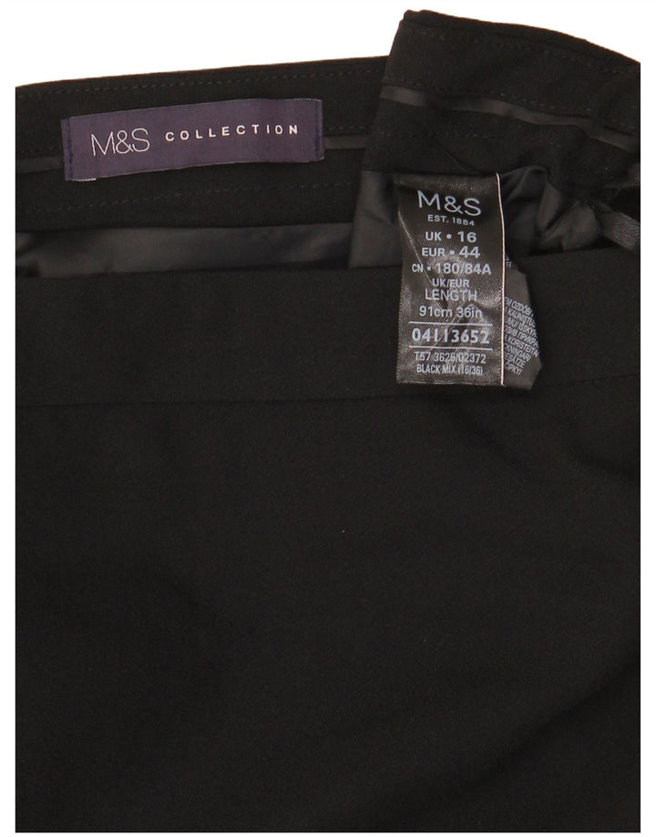 Marks & Spencer Jupe longue pour femme UK 16 Large W34 Noir Polyester