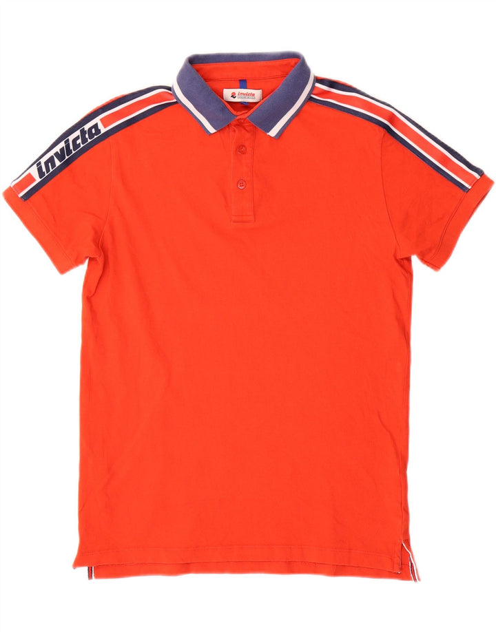 Invicta Mens Graphic Polo Shirt Small Red Colourblock Cotton
