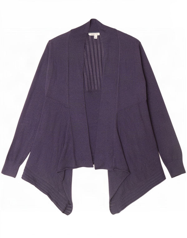 Fat Face Damen Asymmetrischer offener Cardigan-Pullover UK 12 Medium Navy Blue