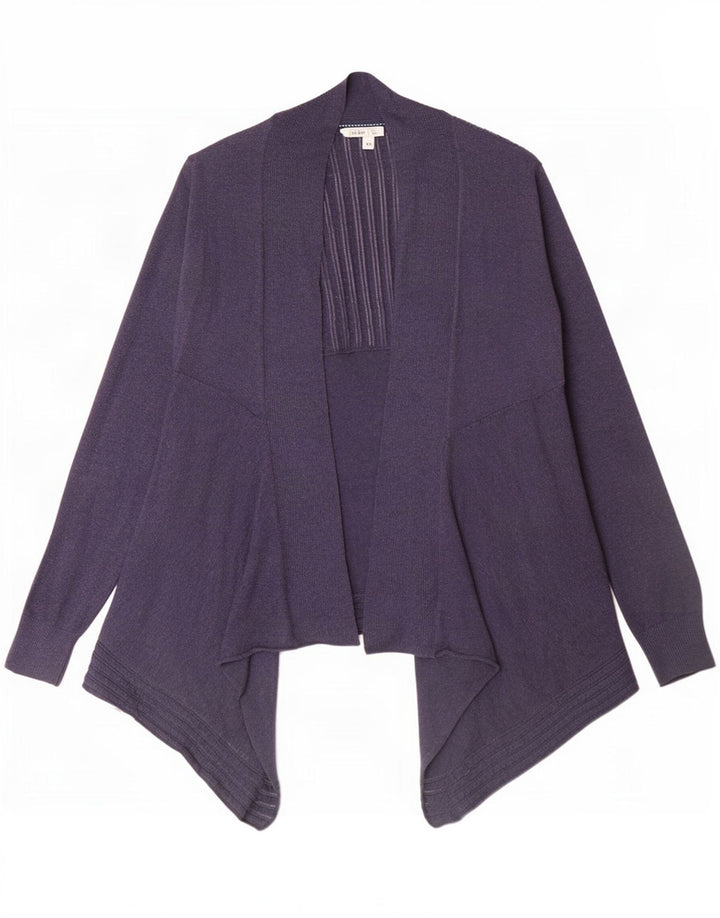 Fat Face Damen Asymmetrischer offener Cardigan-Pullover UK 12 Medium Navy Blue