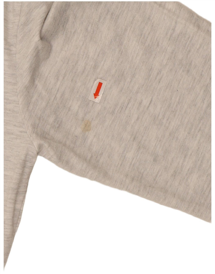 Superdry Mens Graphic Top Long Sleeve Large Grey Flecked Cotton