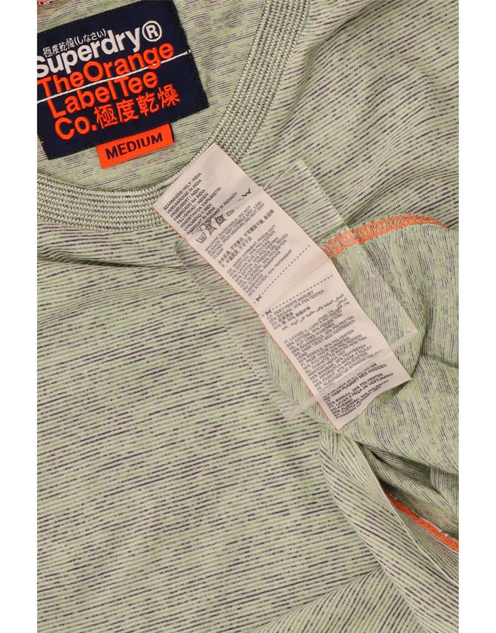 T-shirt da uomo Superdry Top in cotone a righe verde medio