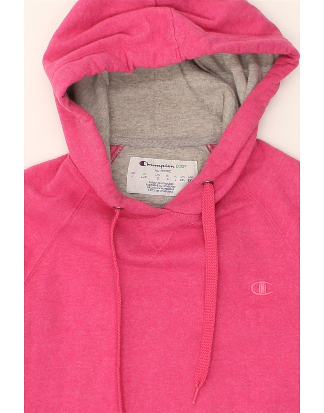 CHAMPION Womens Hoodie Jumper UK 14 Large Pink Cotton Vintage Champion and Second-Hand Champion from Messina Hembry 