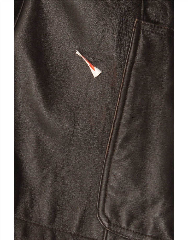 Giacca blazer in pelle da uomo a 2 bottoni John Barritt IT 52 XL in pelle marrone