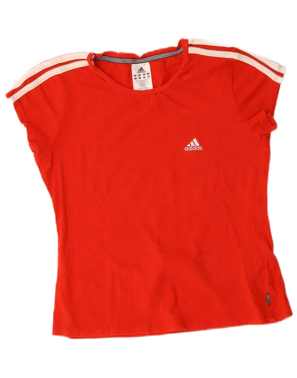 Adidas Womens Graphic T-Shirt Top UK 14 Medium Red Cotton