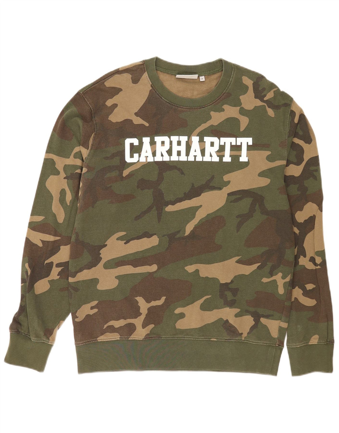 Carhartt Mens Graphic Sweatshirt Jumper Medium Khaki Camouflage Cotton