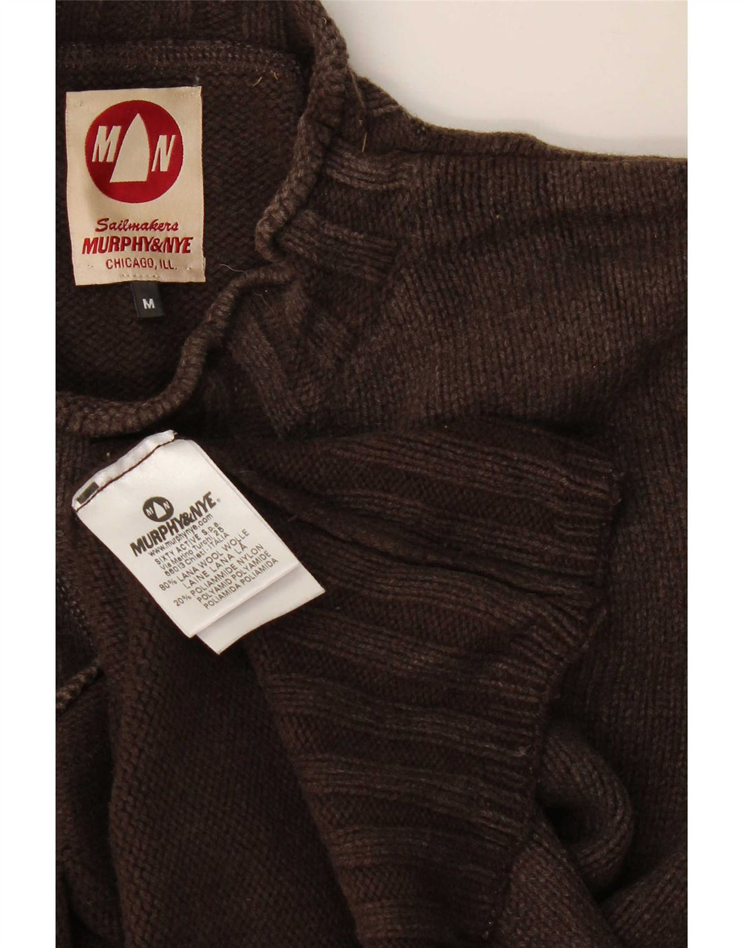 Murphy & Nye Mens Turtle Neck Jumper Sweater Medium Brown Wool