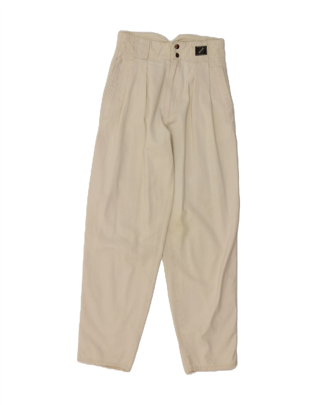 IBER Womens Pegged Chino Trousers W26 L29 White Cotton Vintage Iber and Second-Hand Iber from Messina Hembry 