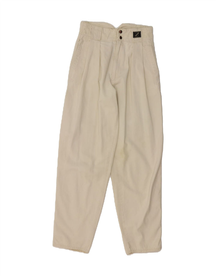 IBER Womens Pegged Chino Trousers W26 L29 White Cotton Vintage Iber and Second-Hand Iber from Messina Hembry 