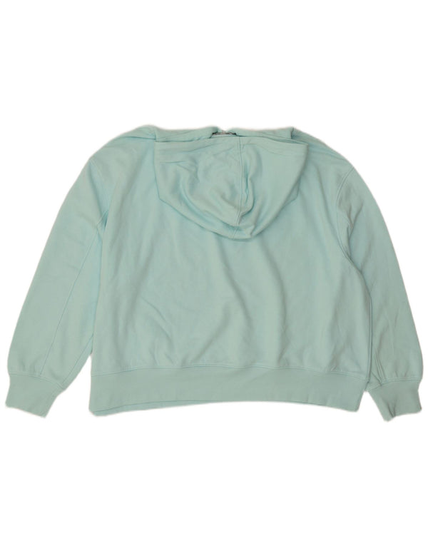 Marks & Spencer Dame Oversized hættetrøje Jumper UK 20 2XL turkis bomuld