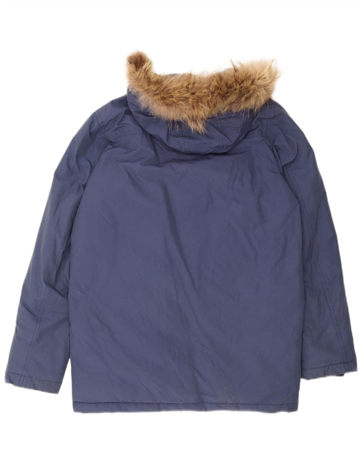 Woolrich Manteau matelassé à capuche pour garçon 13-14 ans Bleu Coton