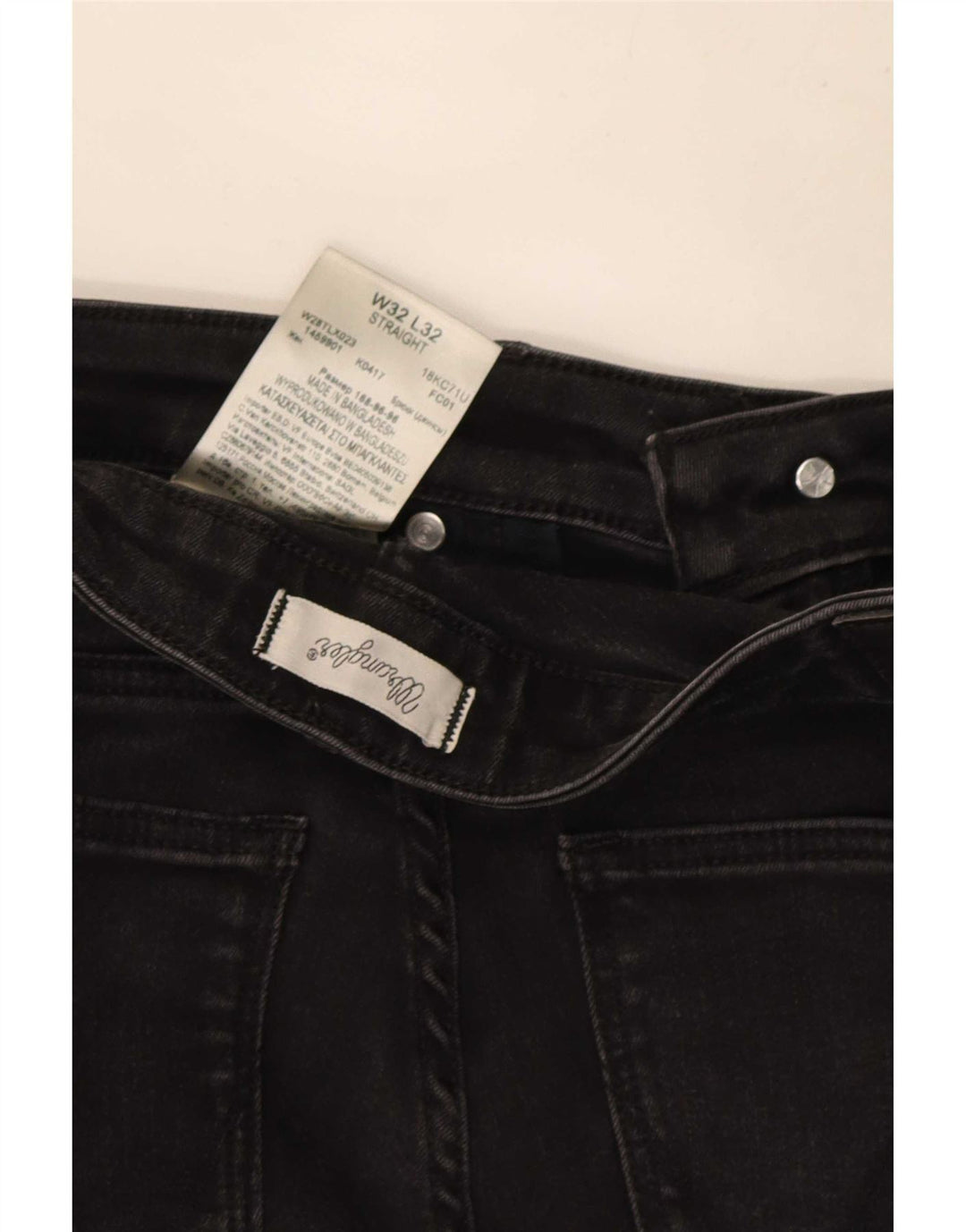 Wrangler Womens Straight Jeans W32 L32 Black Cotton