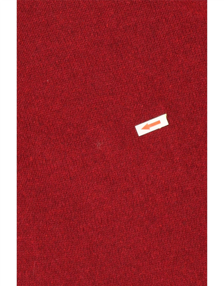 Murphy & Nye Herre Zip Neck Jumper Sweater Medium Burgundy Wool